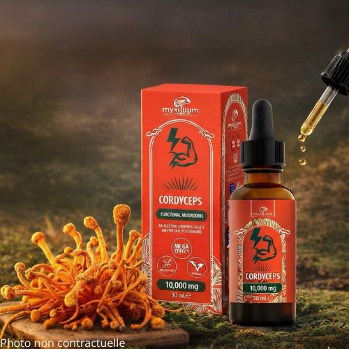 Extrait Pur Champignon Cordyceps militaris en Gouttes | MYXILLUIM